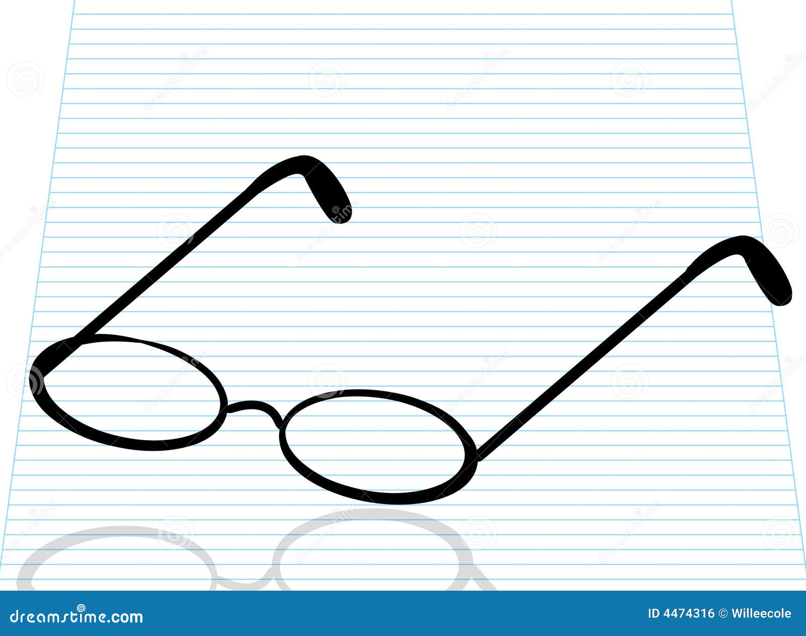 Reading glasses on paper stock vector. Illustration of blind 4474316