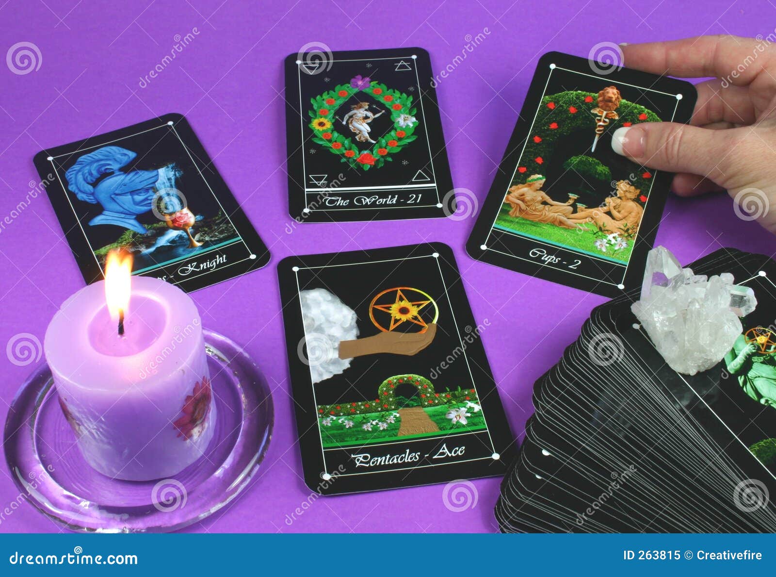 Reading Tarot Cards stock image. Image of esoteric, minor - 263815