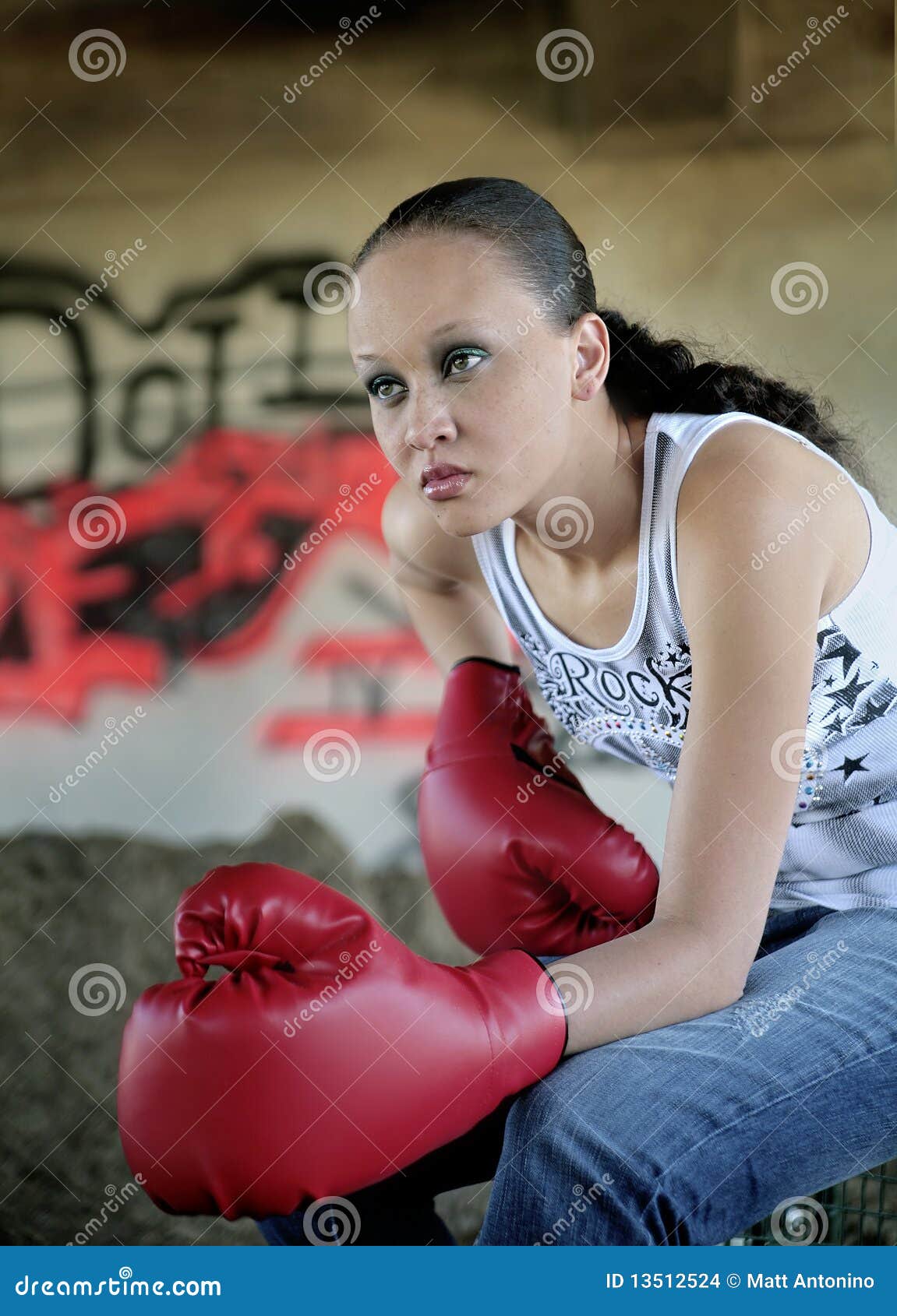 Ready for anything woman stock photo. Image of fighter 13512524