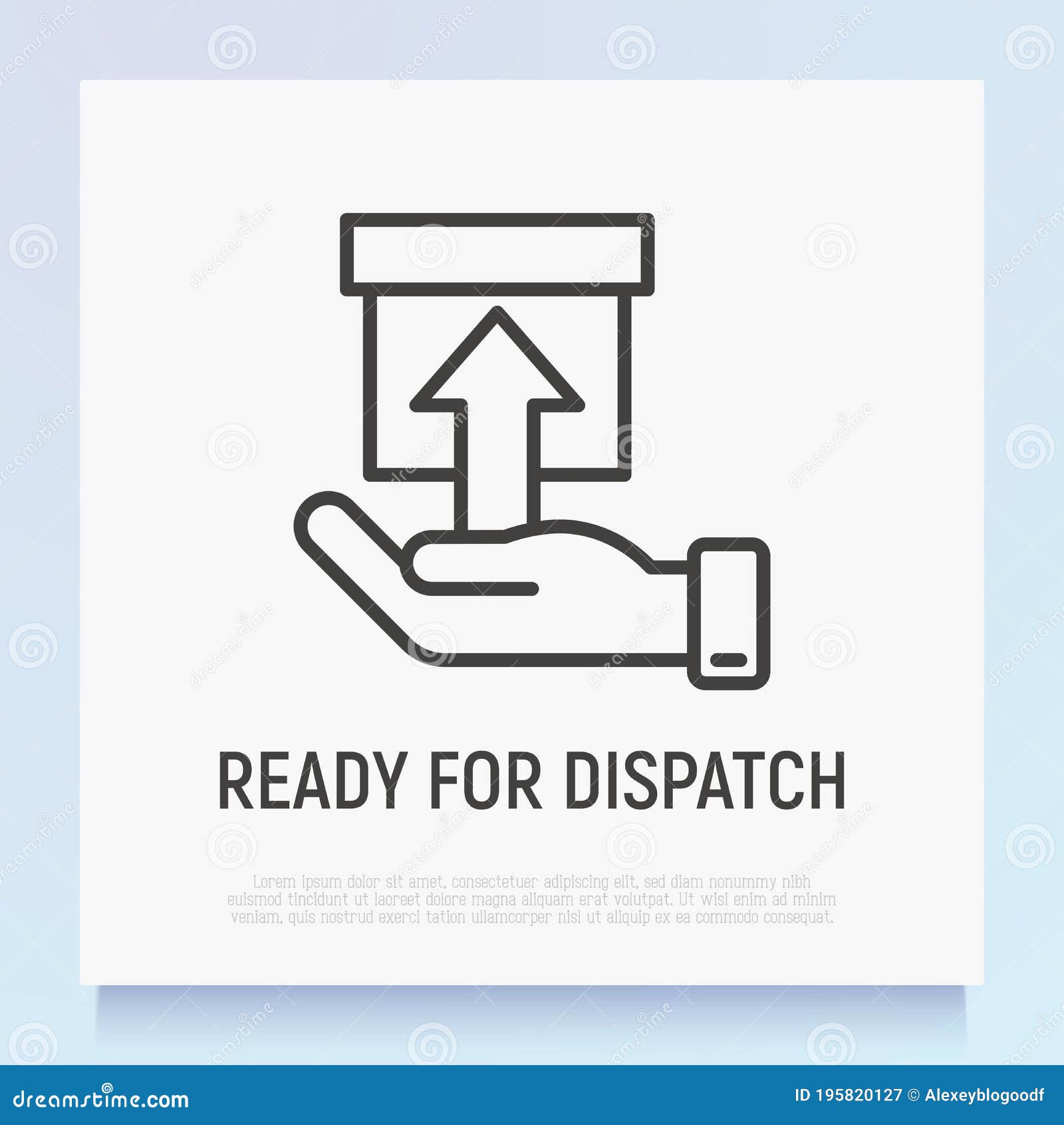 Ready for Dispatch Thin Line Icon: Hand Holding a Parcel. Modern Vector