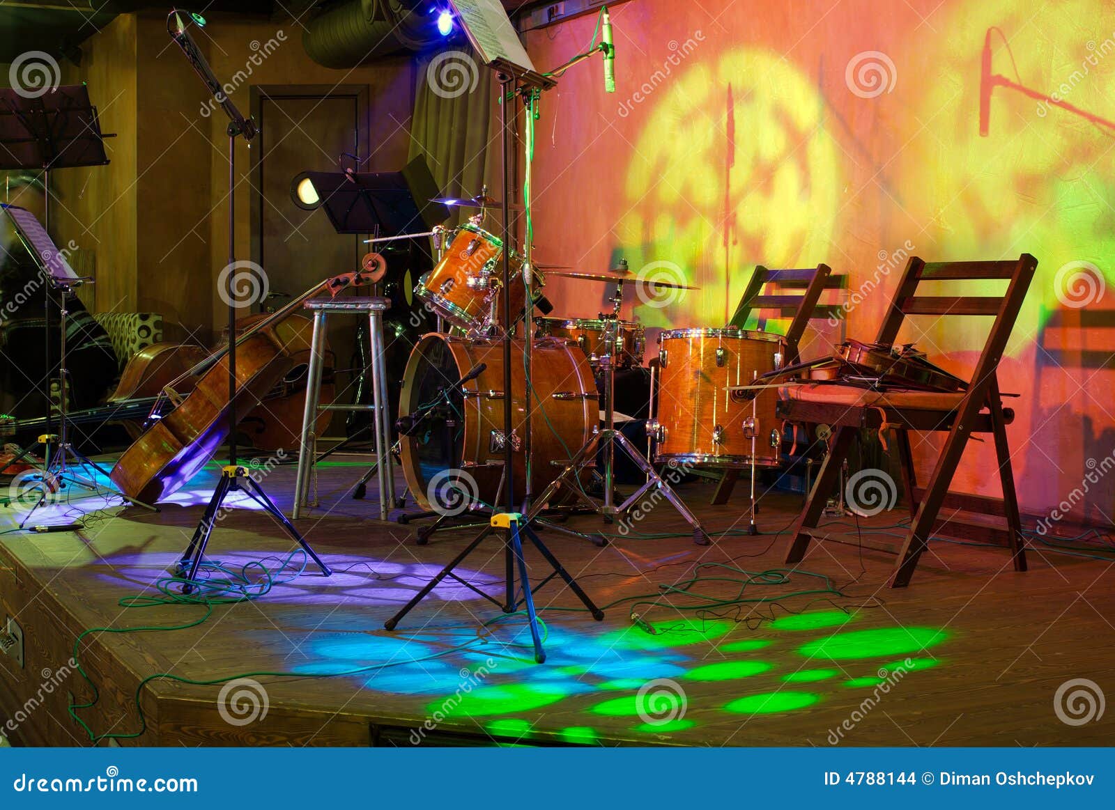 Ready for performance stock photo. Image of chairs, lights 4788144