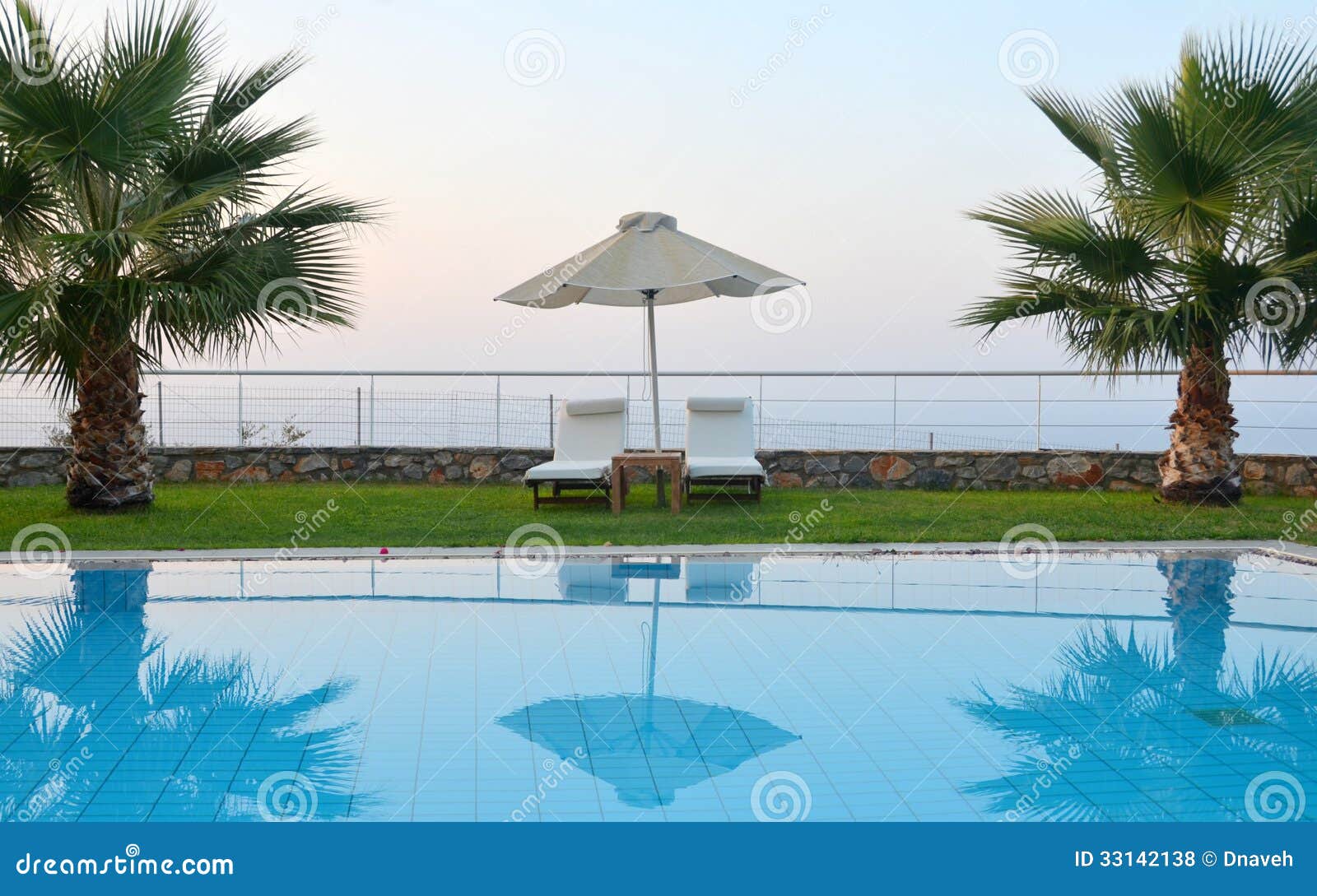 Ready for Summer Sunbeds by the Pool Stock Photo Image of sunbed