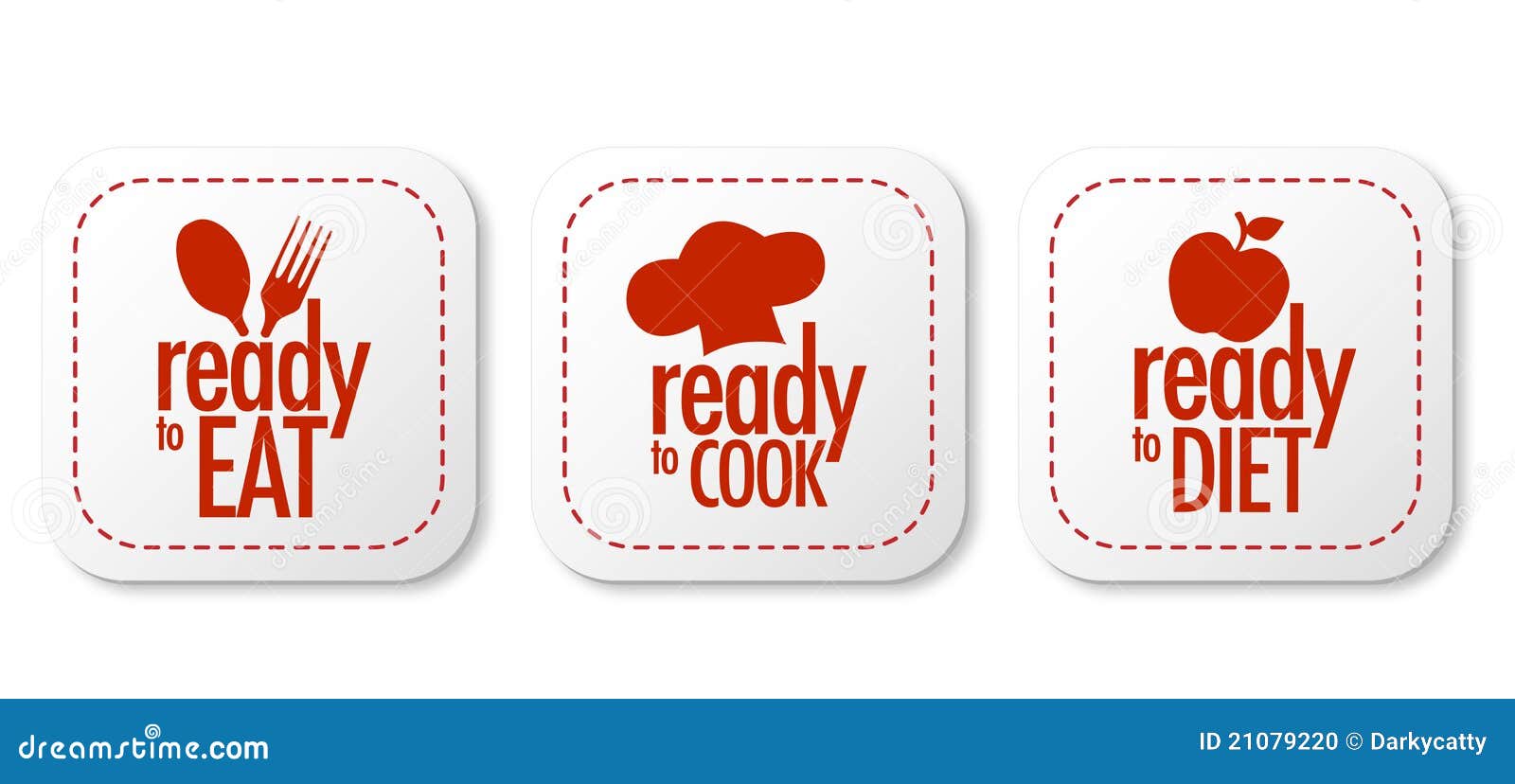 ready to eat, diet and cook stickers