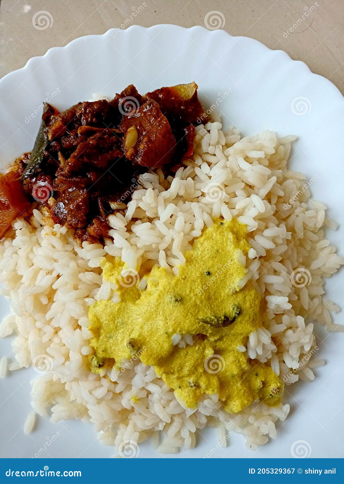 Ready To Eat Kerala Lunch Beef Curry Special. Stock Image Image of