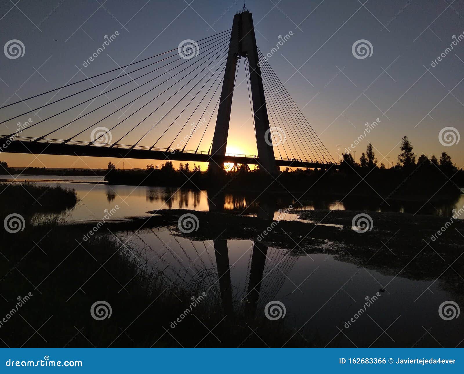 real bridge sunset spain badajoz