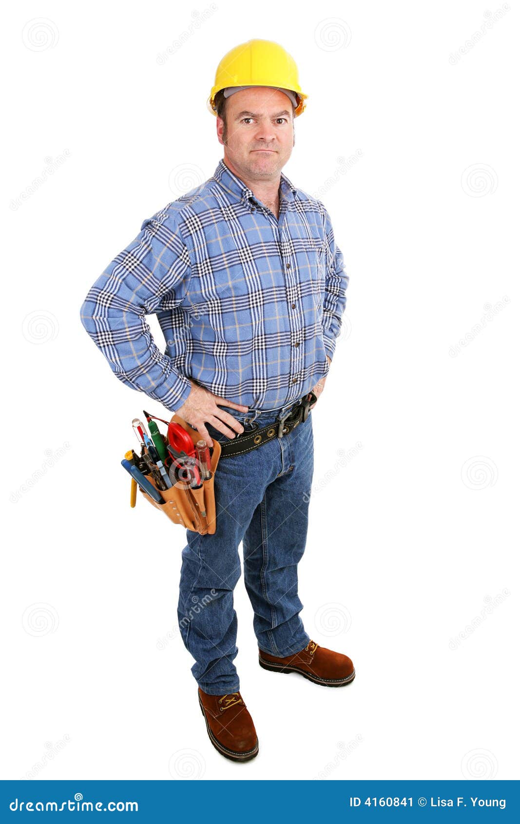 Real Construction Worker Serious Stock Image Image of frowning