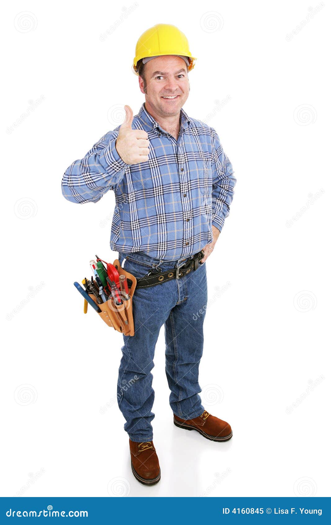 Real Construction Worker Thumbsup Stock Image Image of improvement