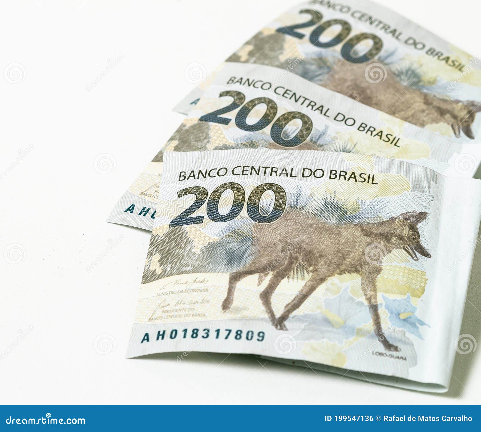 real currency. dinheiro, brasil, reais. banknotes of 200 reais.