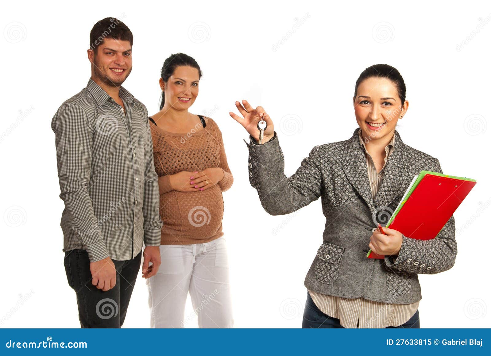 Real Estate Agent Showing Keys Stock Image Image of building, looking