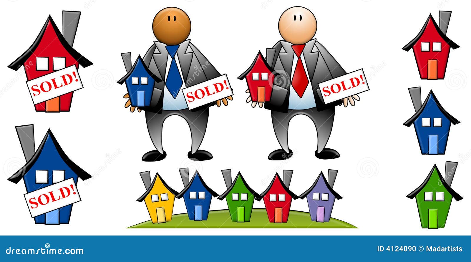 real estate agents with houses