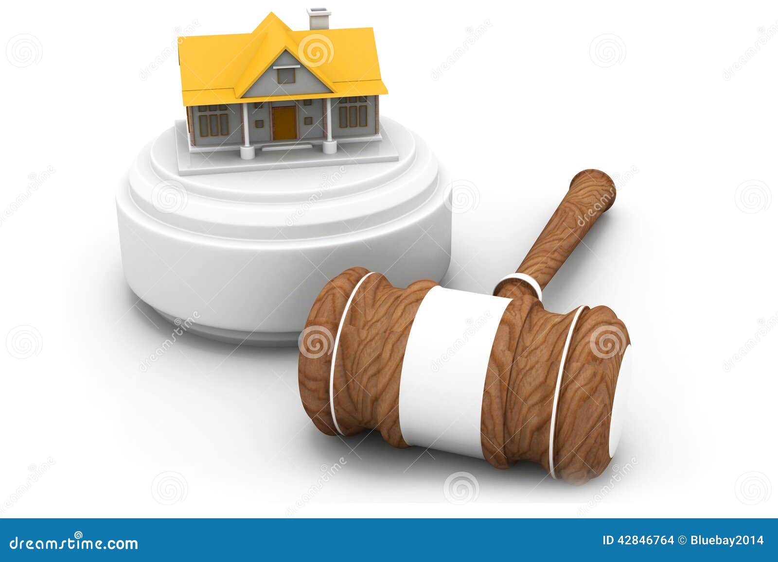 Real Estate Auction, House and Gavel Stock Illustration Illustration