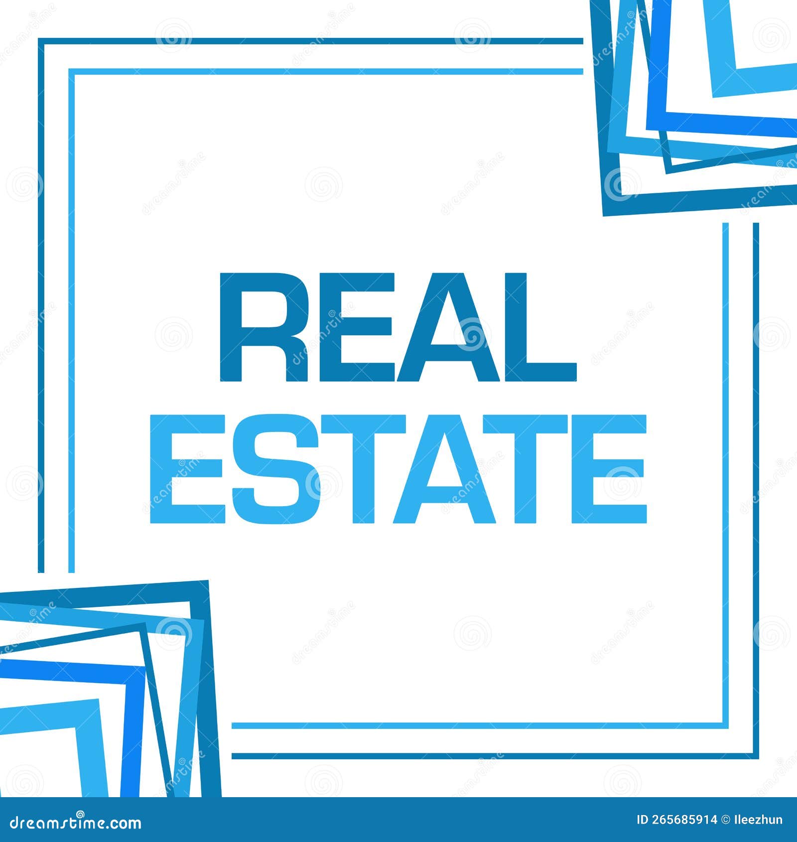 Real Estate Blue Random Borders Square Stock Illustration Illustration of agent, information