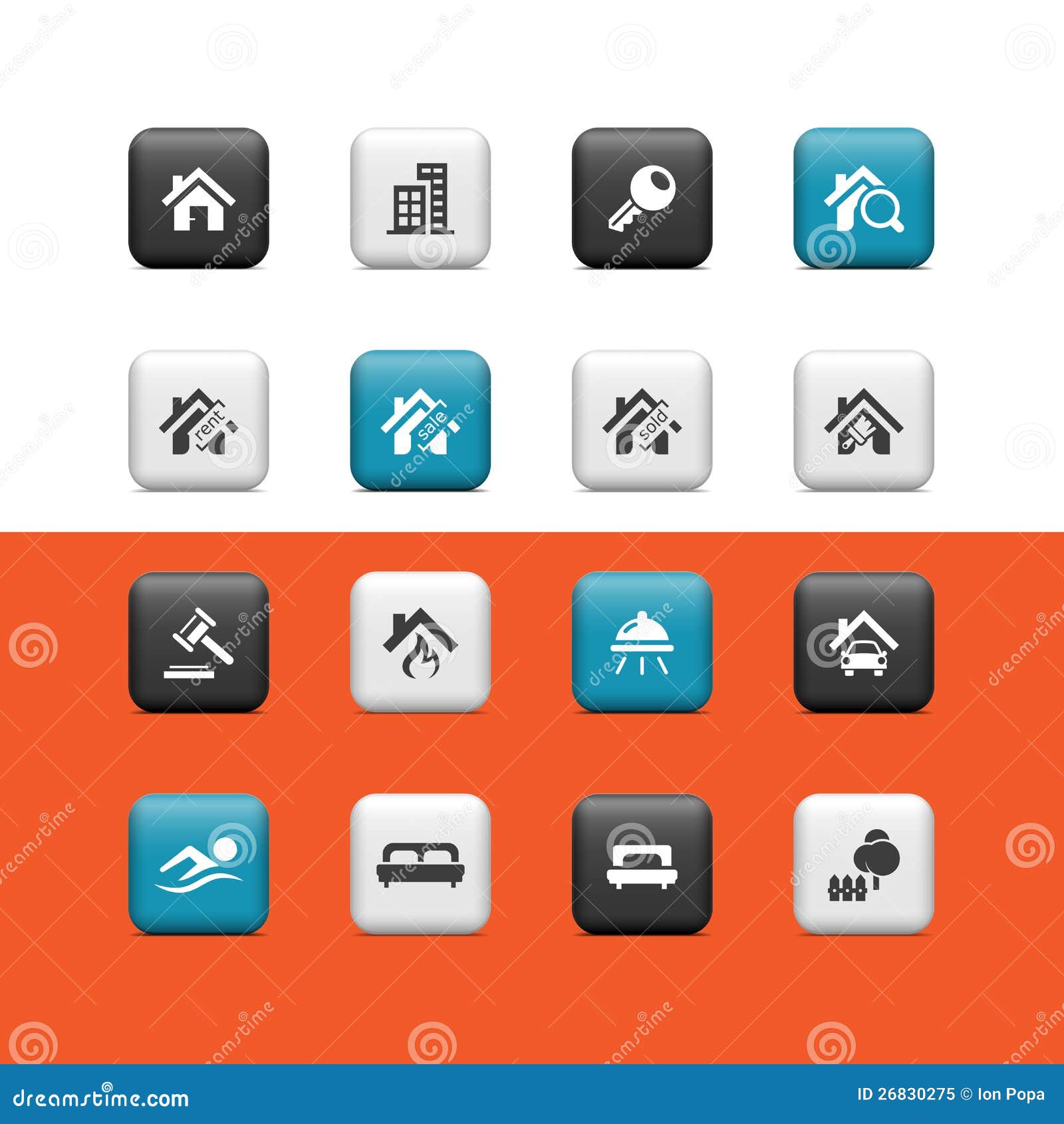 Real estate buttons stock vector. Illustration of city 26830275