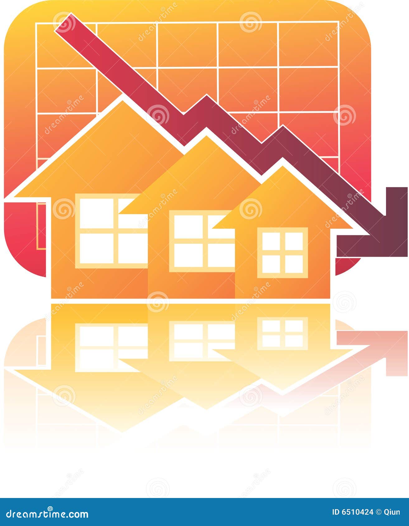 Real Estate Chart Down stock vector. Illustration of collapse 6510424