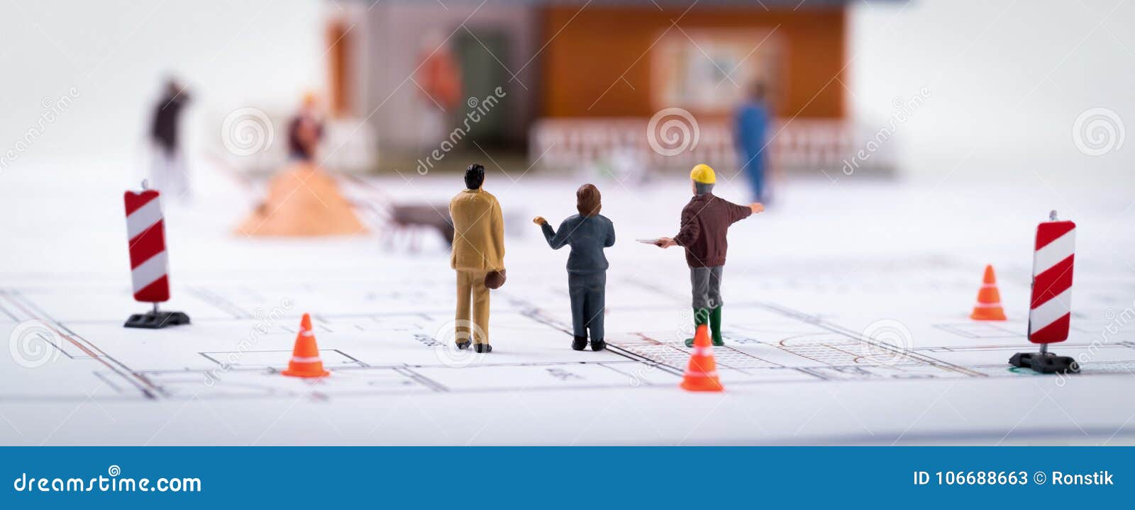 Real Estate Development Construction Manager with Customers at Stock