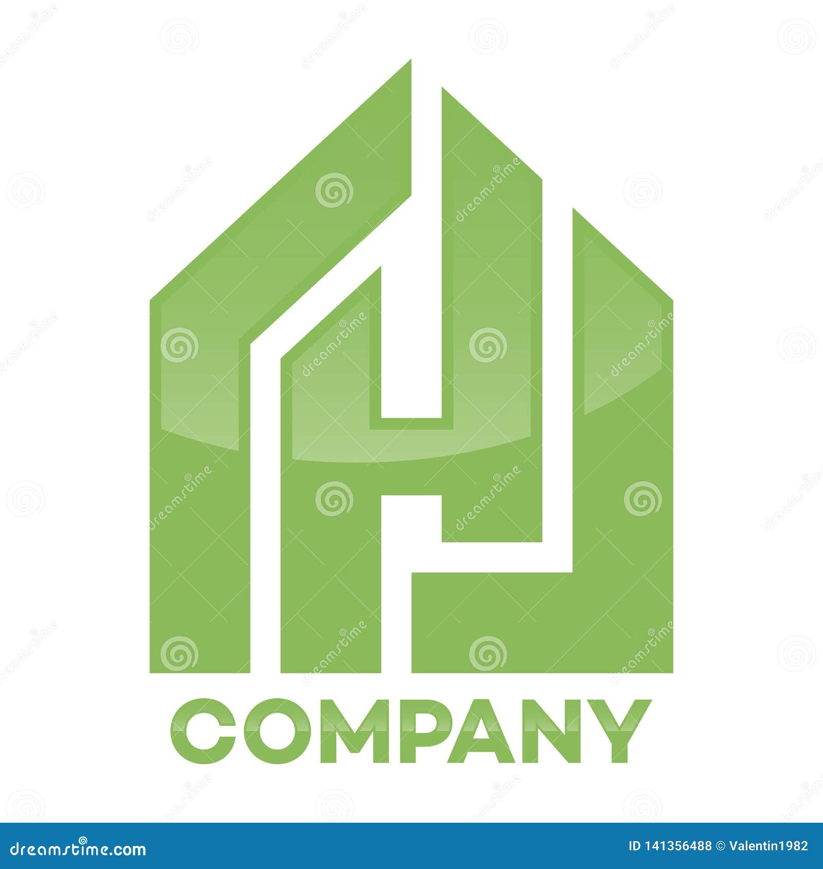 Real Estate and H Letter Logo Stock Vector Illustration of interior