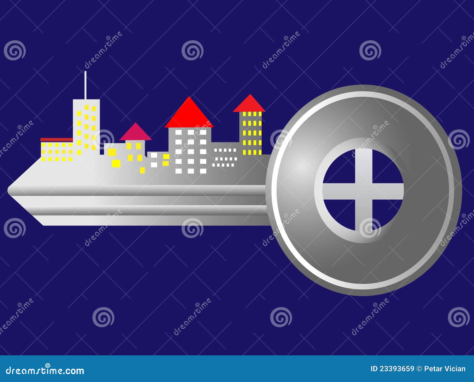 Real estate house key city stock vector. Illustration of card 23393659