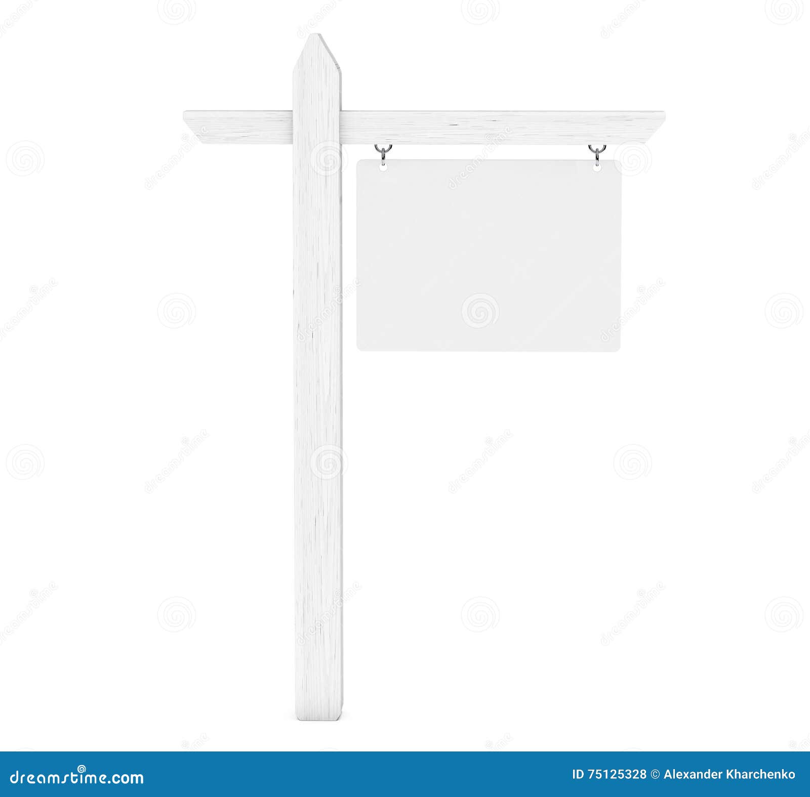 Real Estate House for Sale Blank Sign. 3d Rendering Stock Illustration