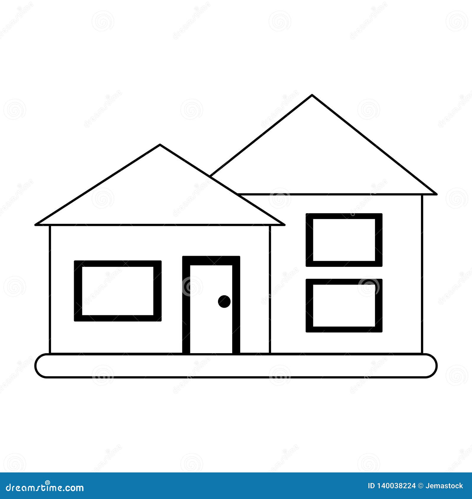 Real Estate House Black and White Stock Vector - Illustration of ...