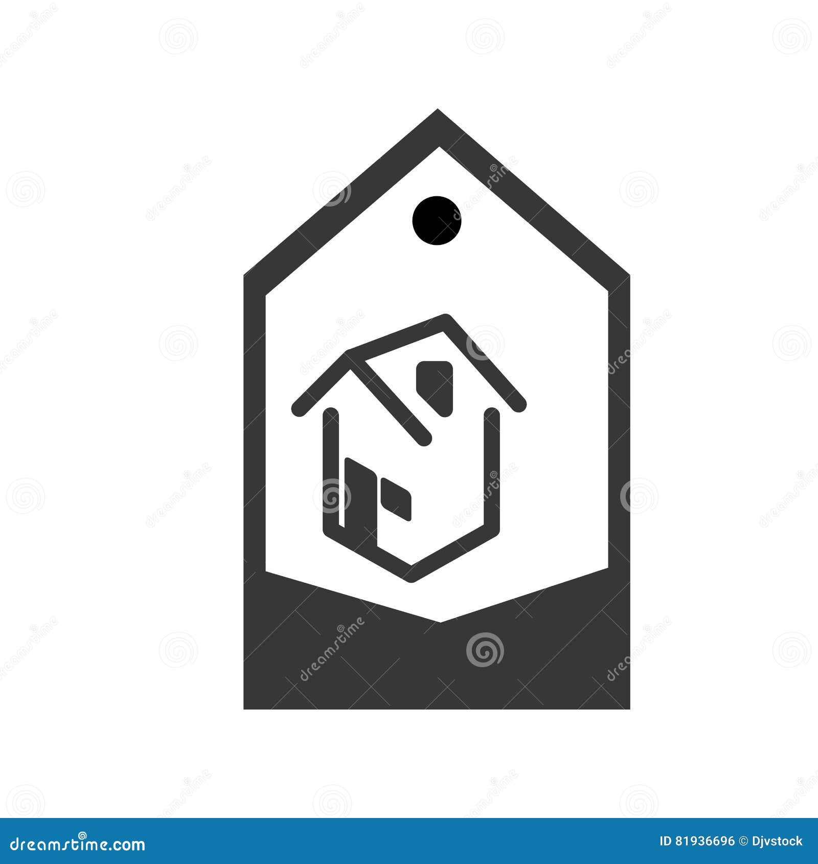 Real estate house in tag stock vector. Illustration of business 81936696