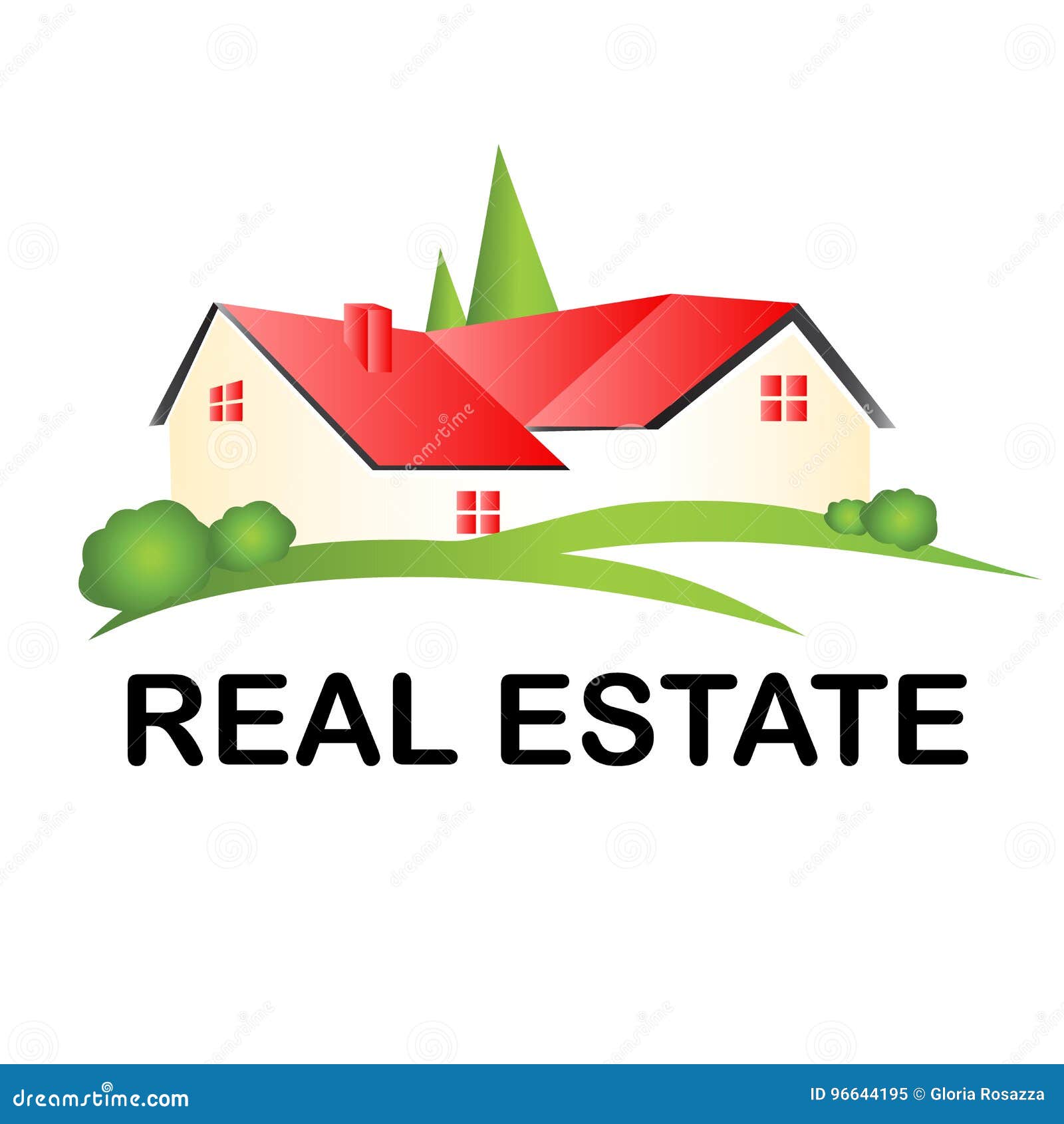 Real Estate logent le logo illustration de vecteur. Illustration du
