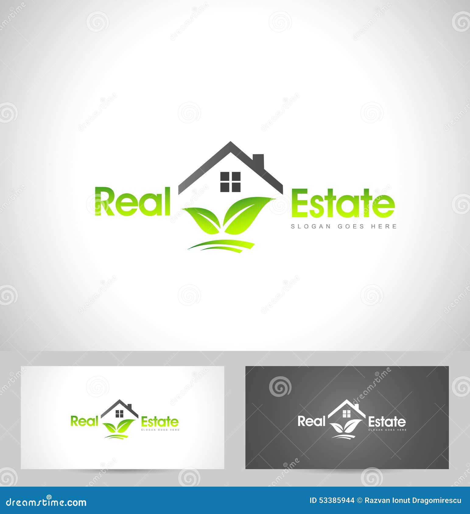 Real Estate Logo Leaf ilustración del vector. Ilustración de insignia