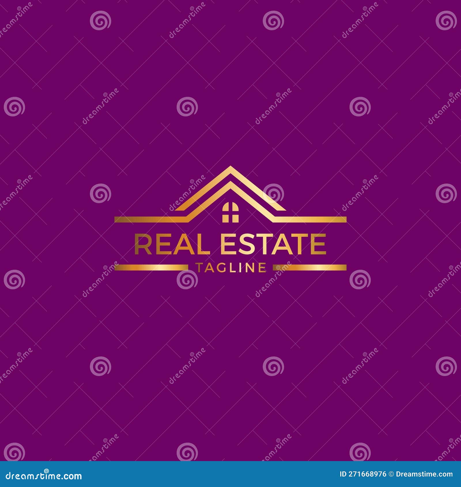 Real Estate Luxury Logo With Gold Color. Home Logo. House Gold