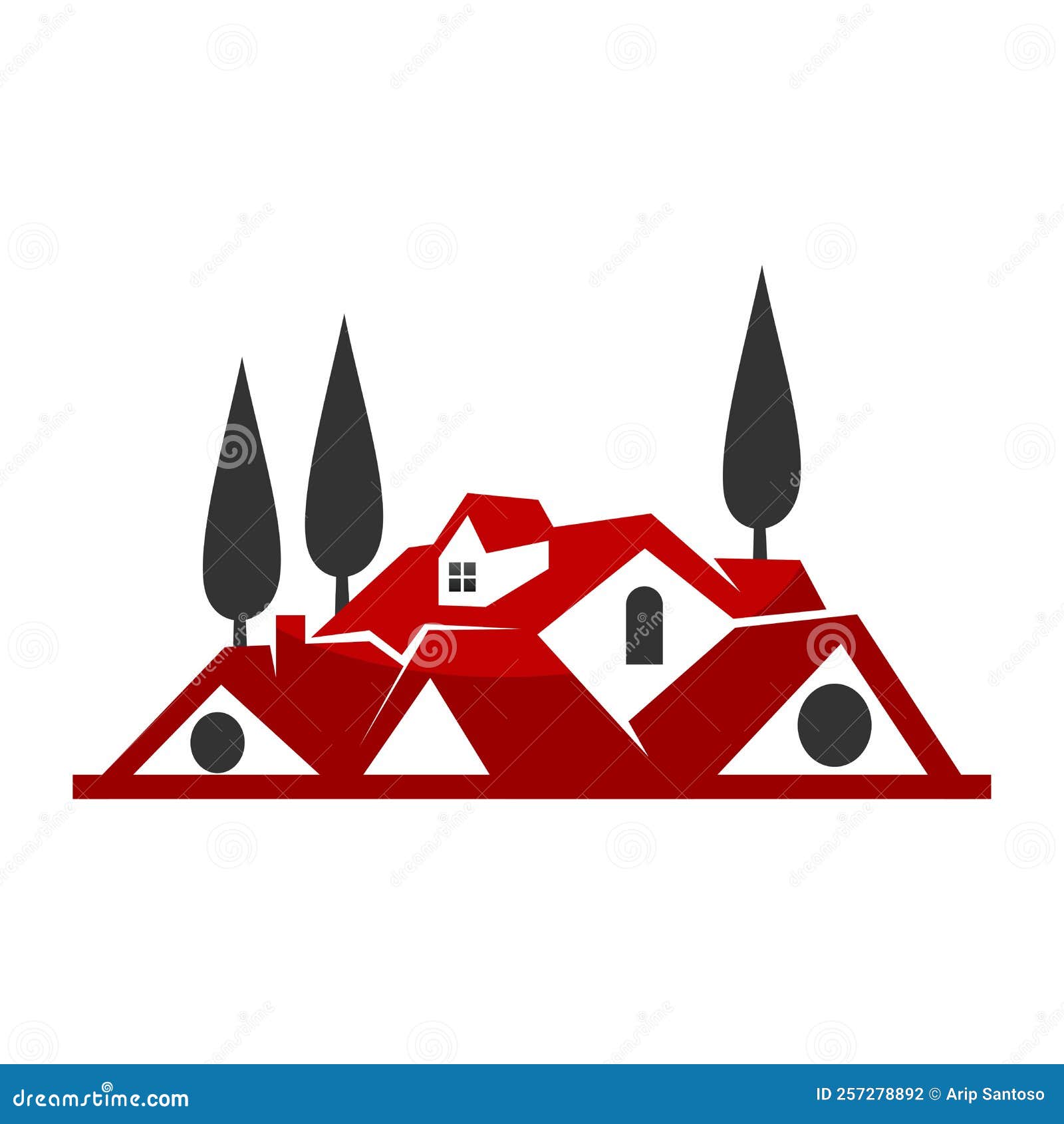Real Estate Rooftop Home Logo Template Stock Vector Illustration of