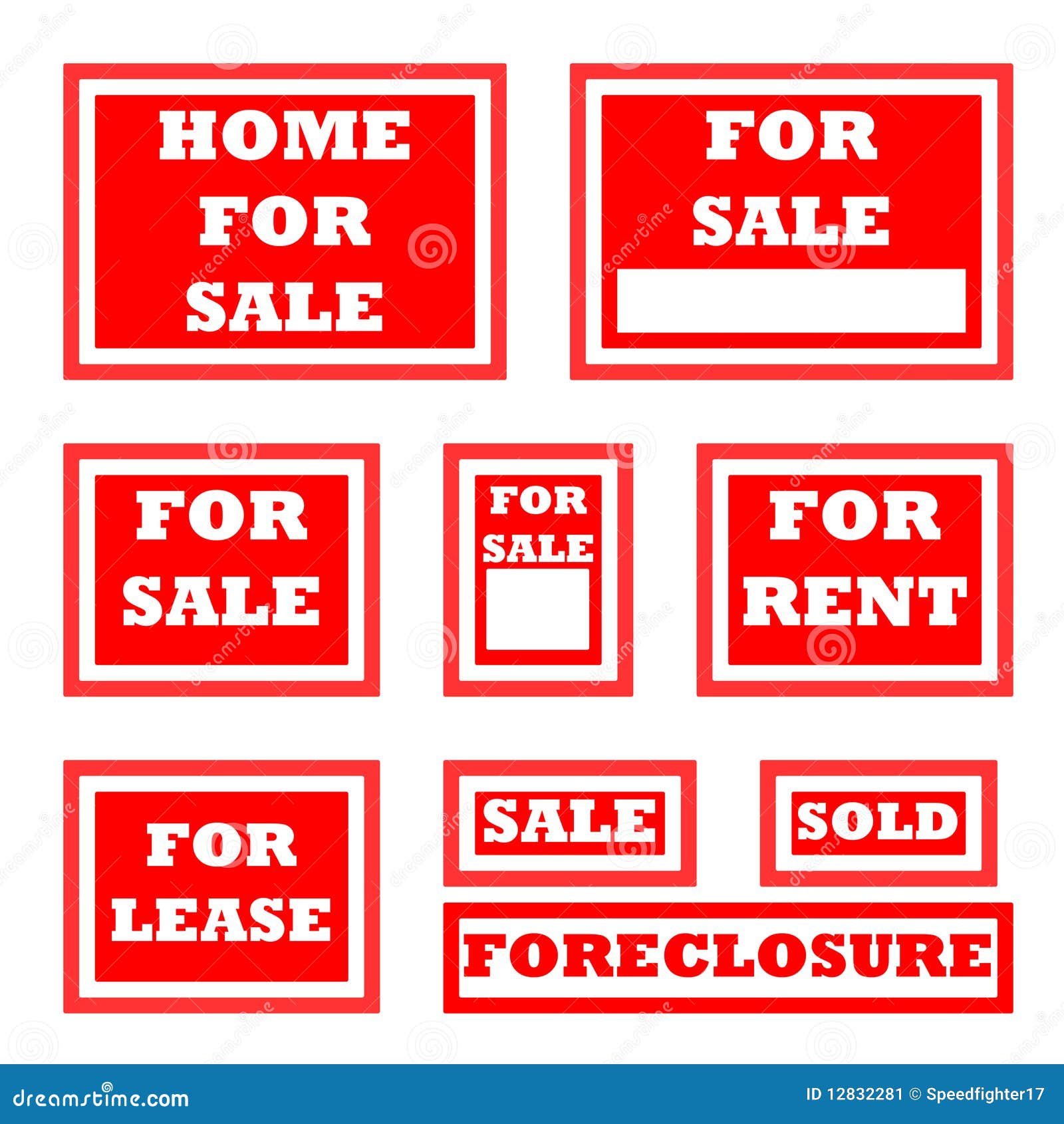 Real Estate for sale signs stock illustration. Illustration of