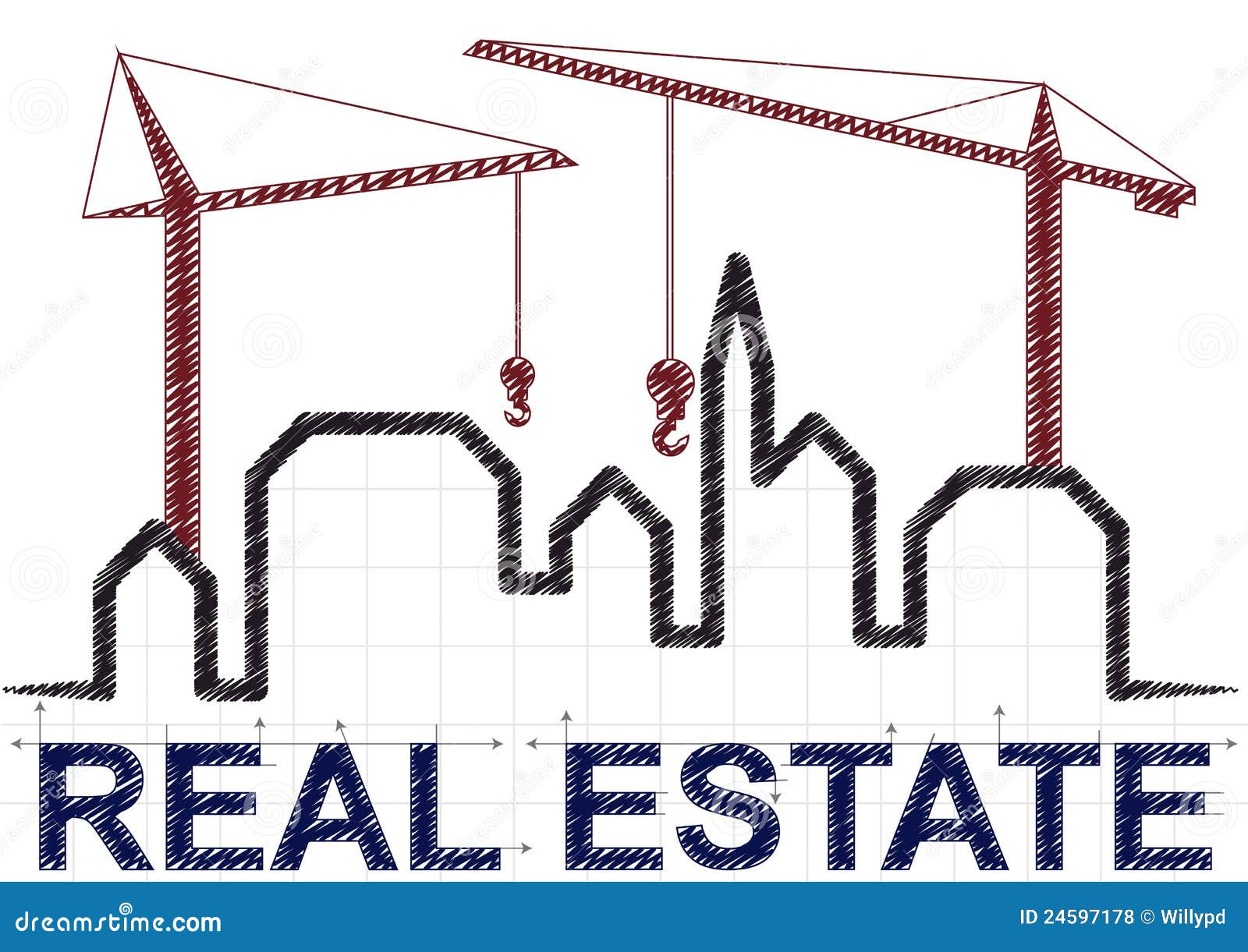 Real estate skyline stock vector. Illustration of blue 24597178
