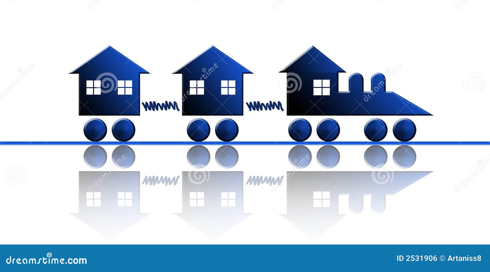 Real estate train stock illustration. Illustration of building 2531906