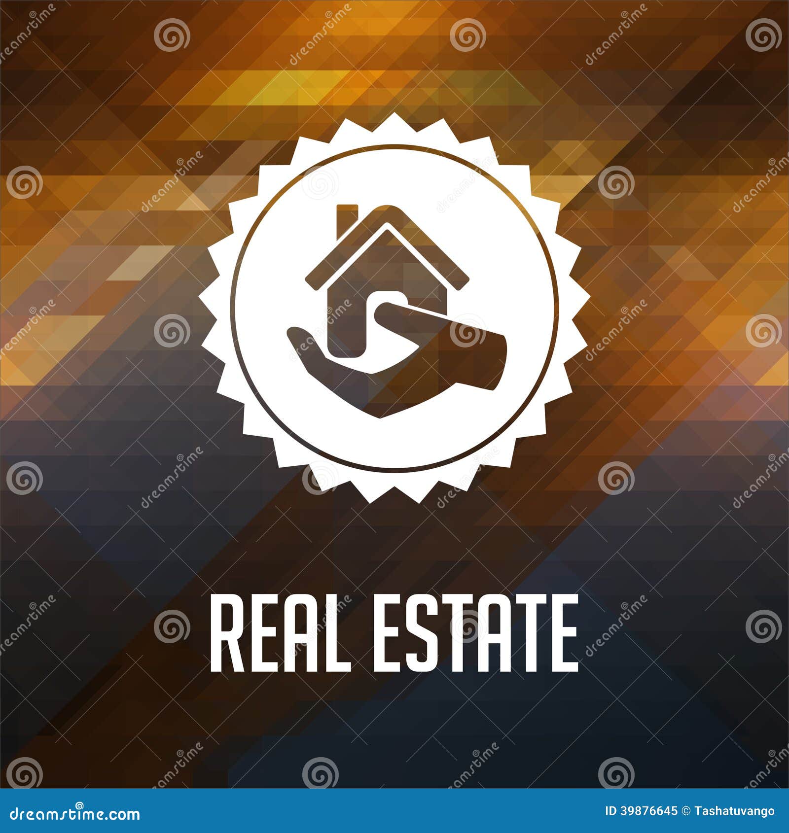 Real Estate on Triangle Background. Stock Illustration Illustration