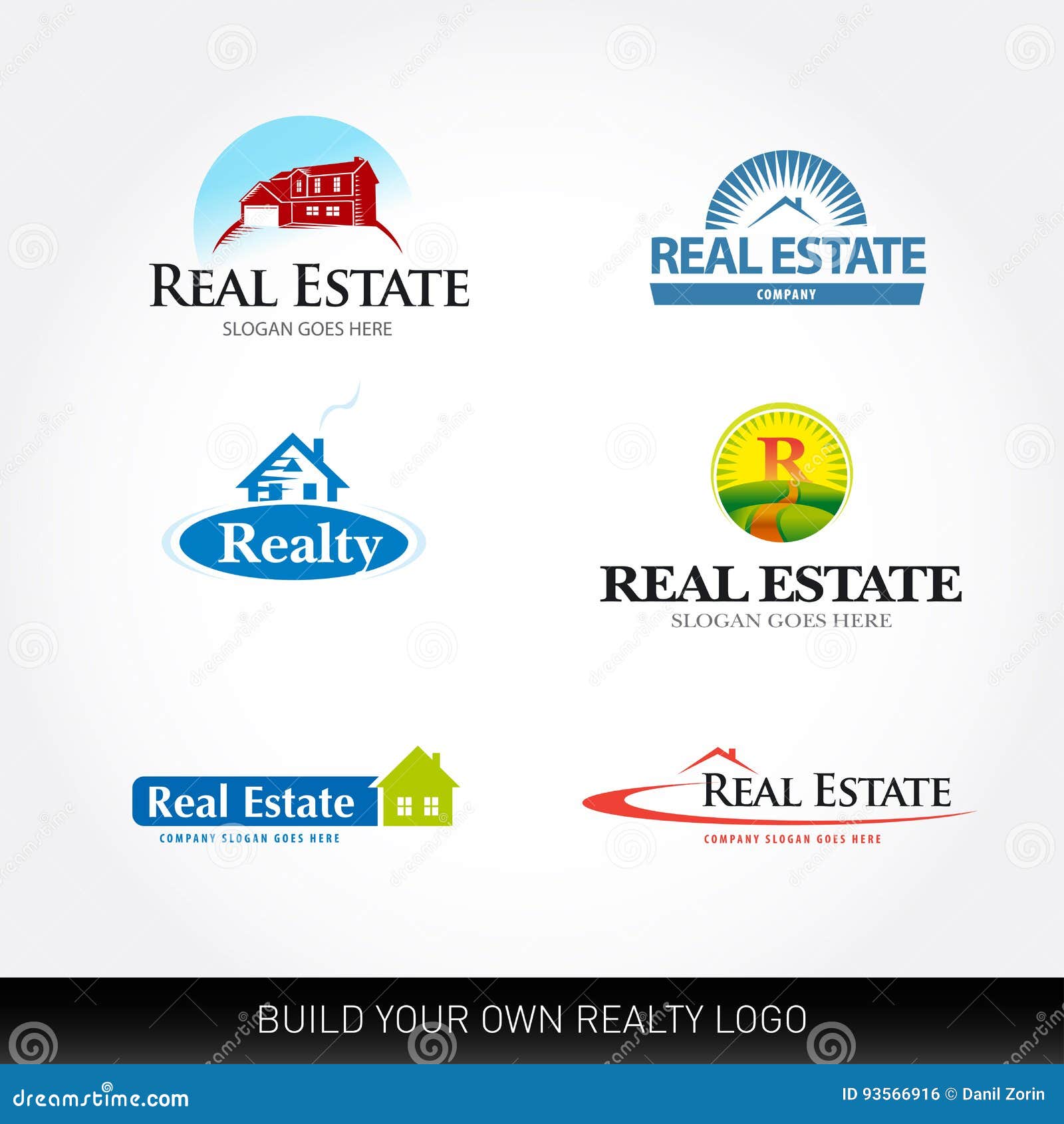 real estate  logotypes set. real estate logo  template. realty logos.