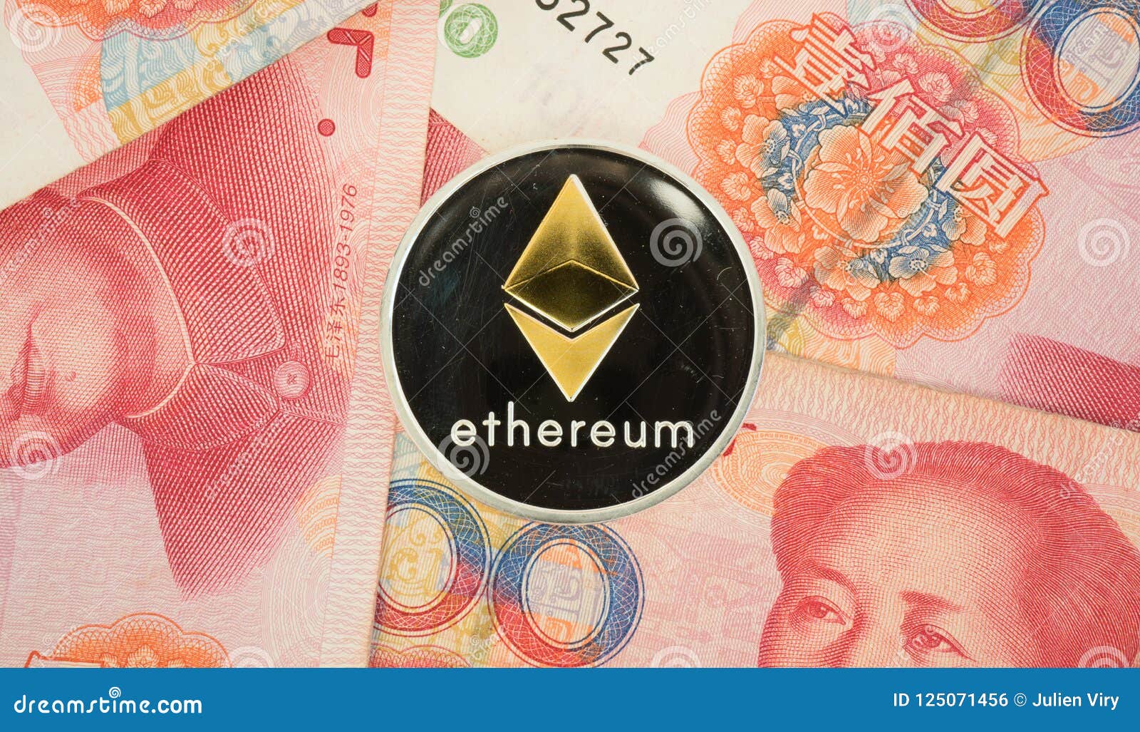 Ethereum Coin On Chinese Yuan Bills - Crypto Currency In ...