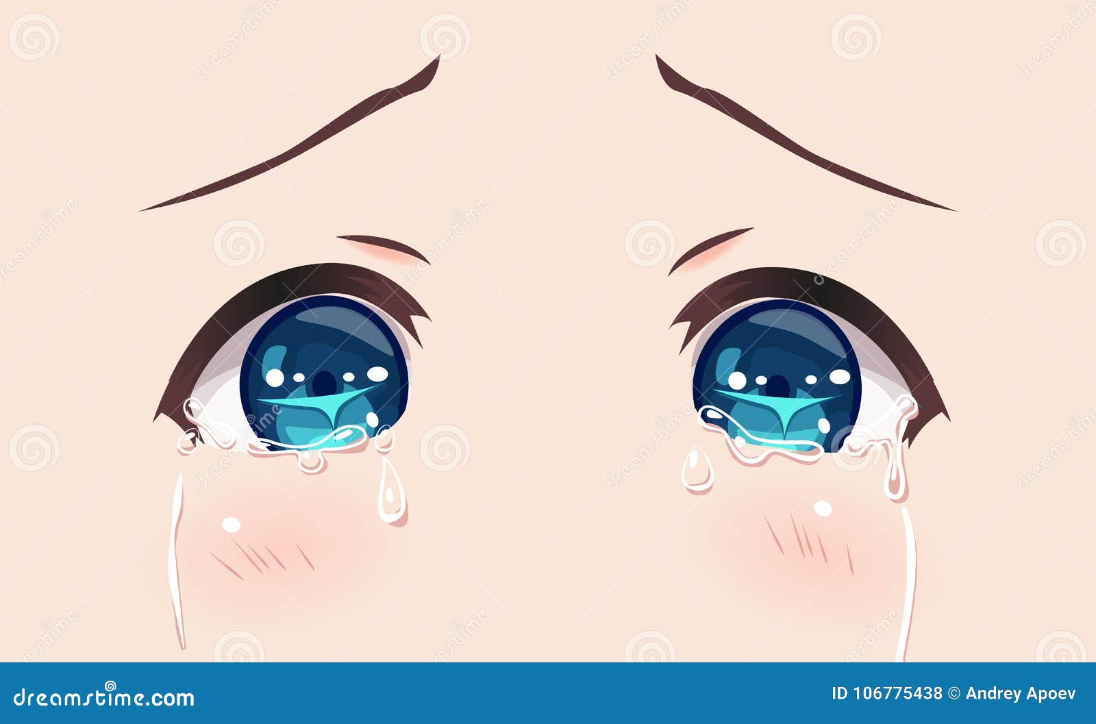 Real smiling anime eyes manga girls Royalty Free Vector