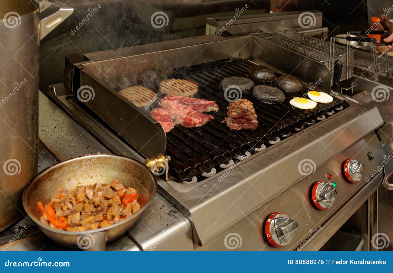 Real Kitchen of Bar and Grill Restaurant Stock Photo Image of