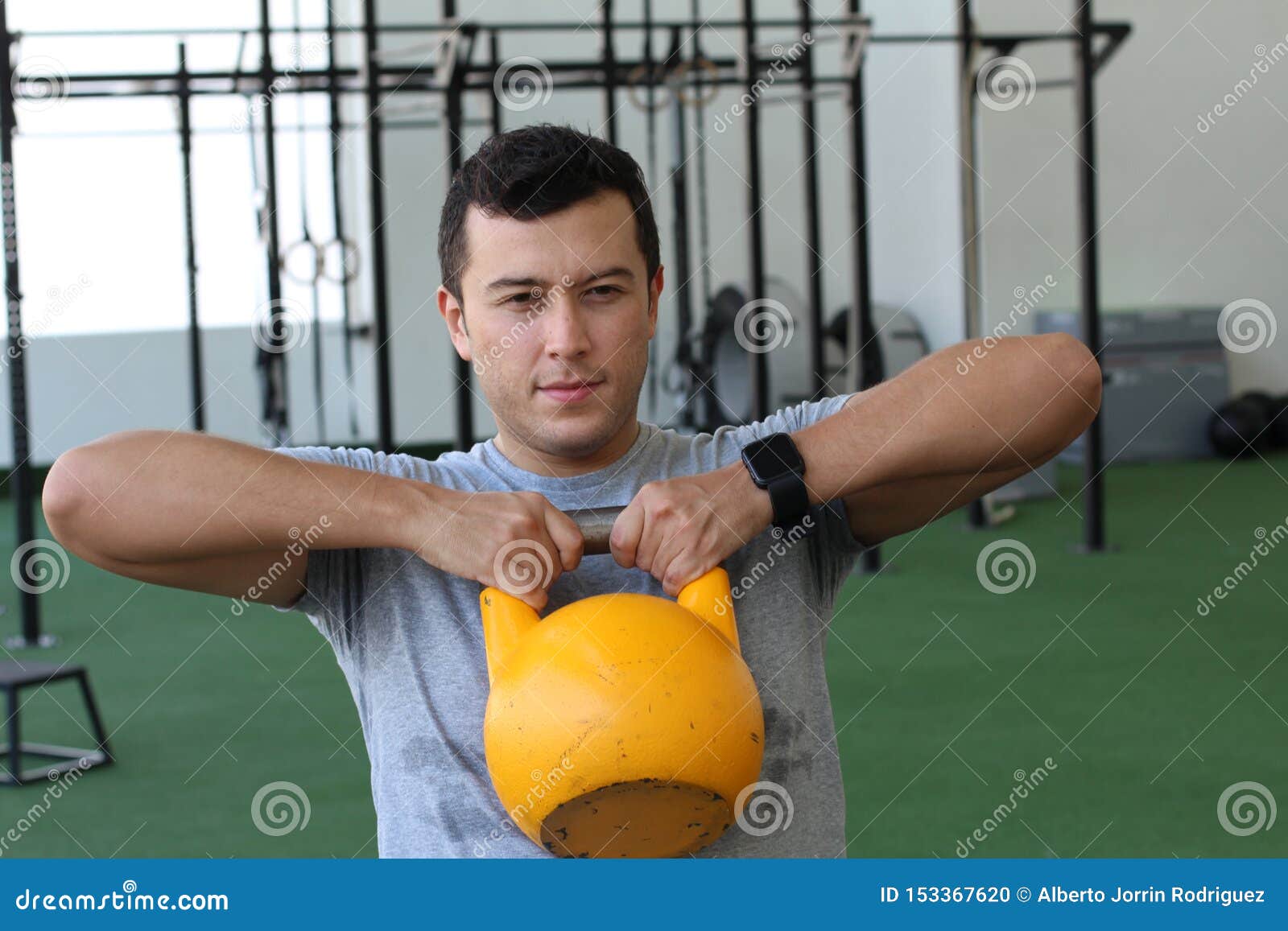 Real Looking Man during Work Out Stock Photo - Image of body, lifting ...