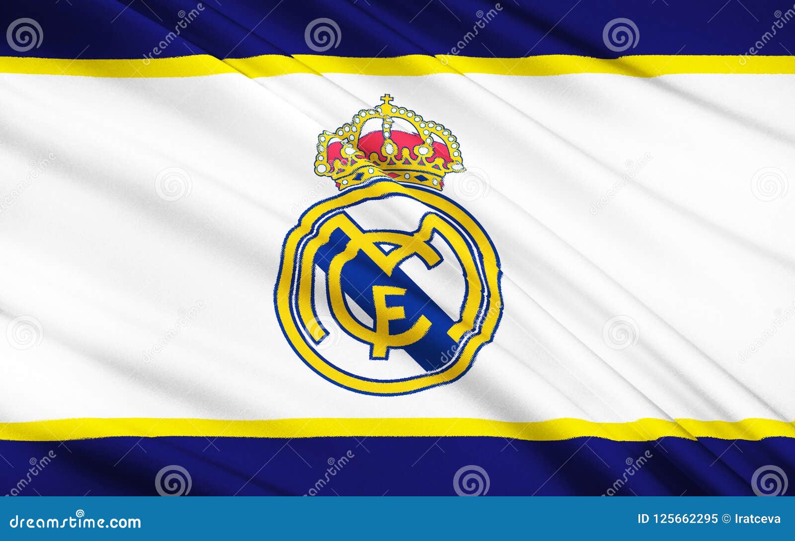 Real Madrid Del Club Del Fútbol De Bandera Imagen editorial - Imagen de  fondo, bandera: 125662295