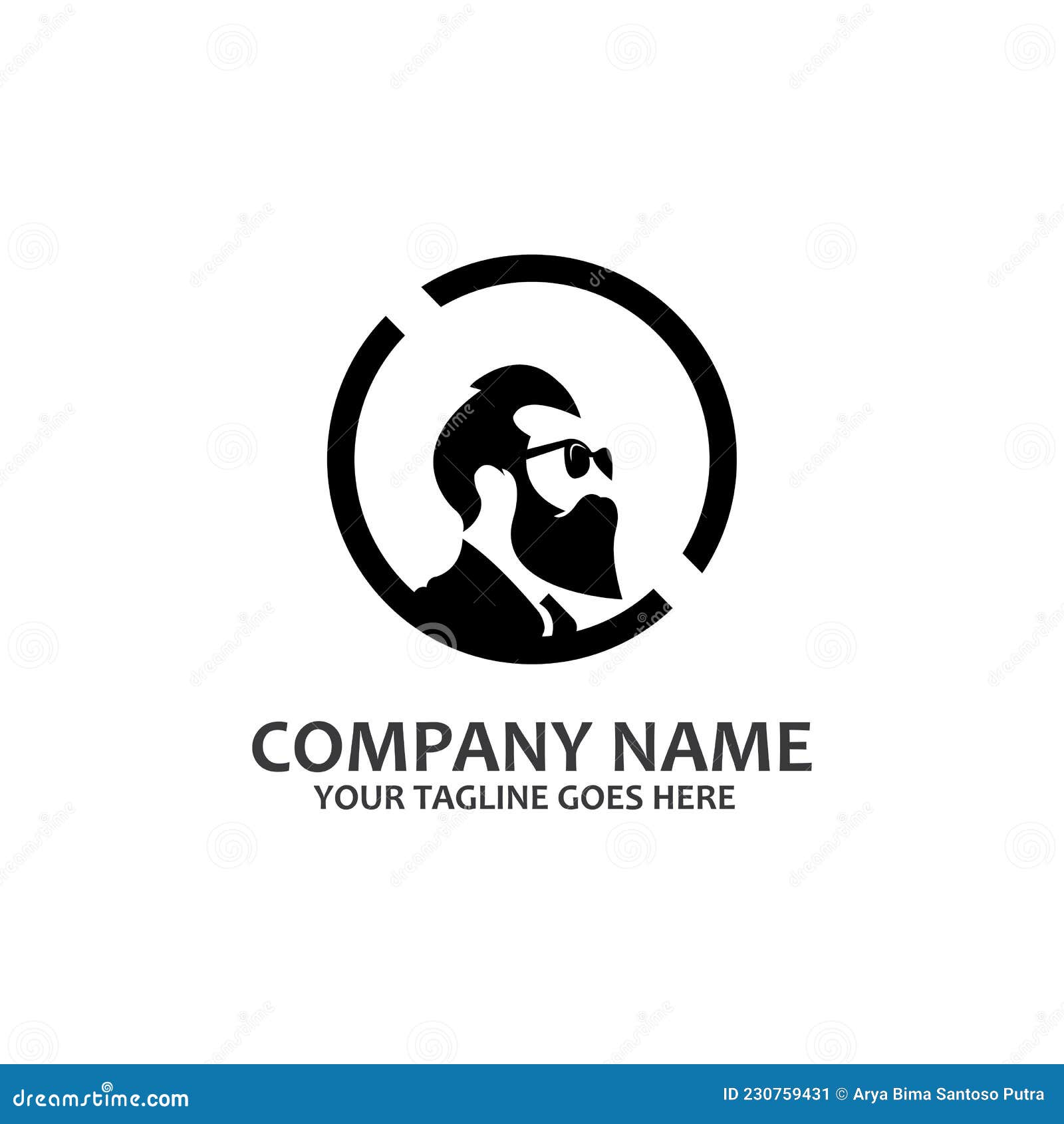 Real Man Masculine Beard Symbol Vector Logo Stock Illustration ...