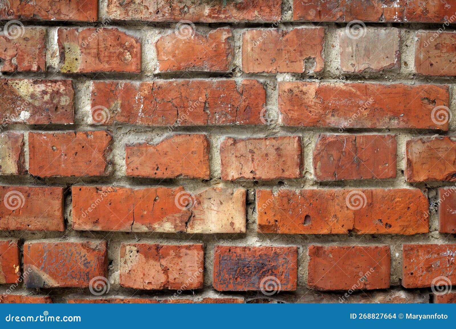A Real Old Brick Wall Built of Red Brick and Cement, Exterior Stock Photo Image of light