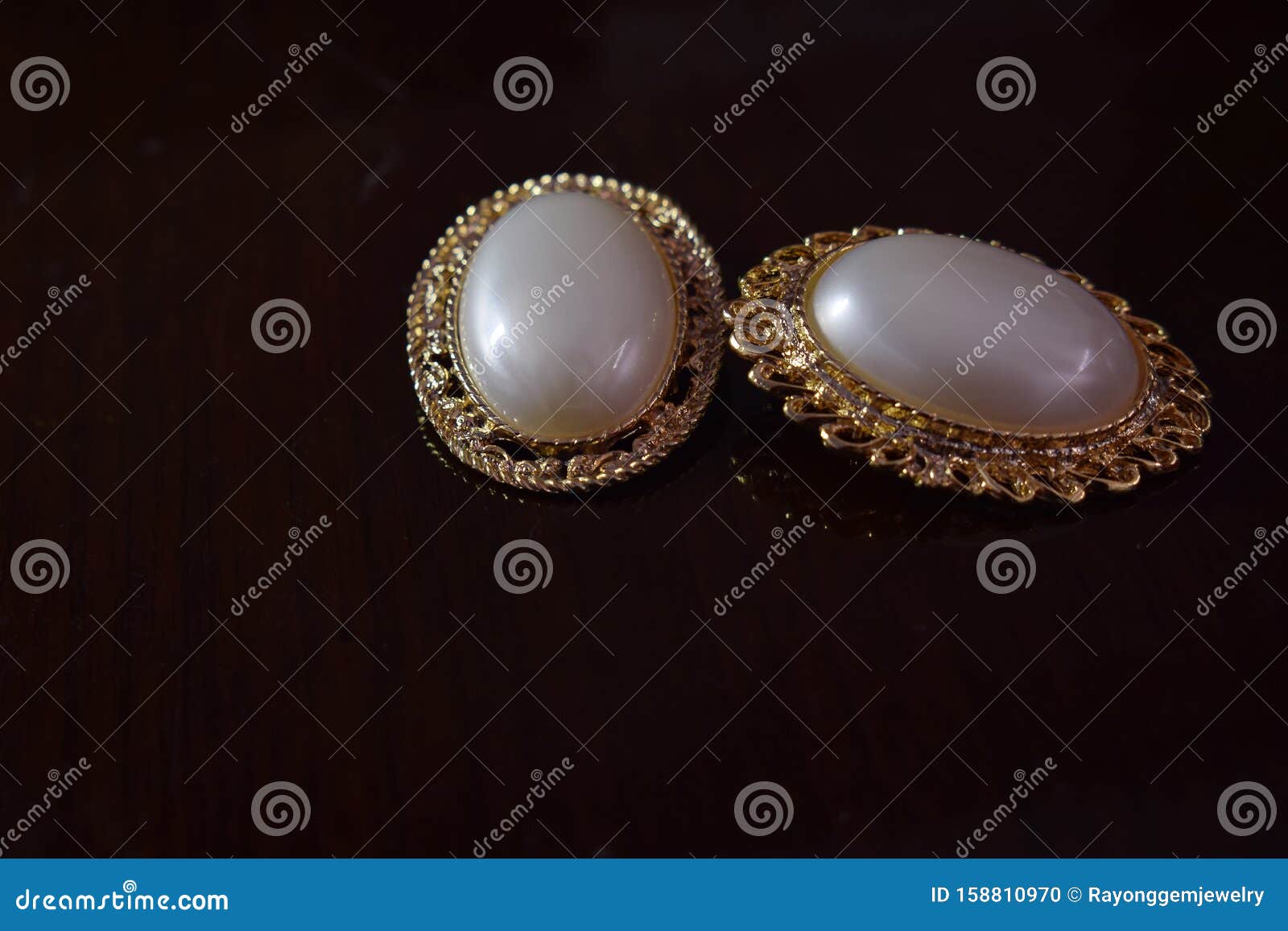 Mother of Pearl Texture with Real Pearls in a Sea Shell Stock