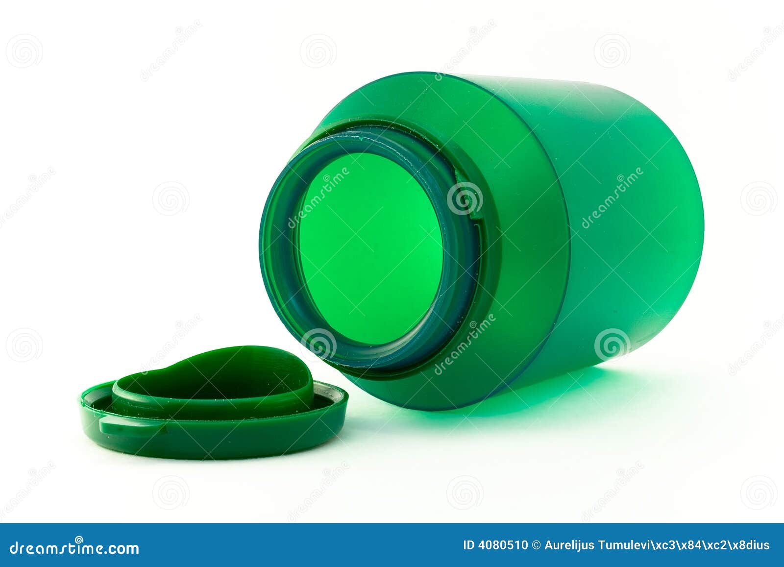 Real Plastic Green Bottle. stock photo. Image of white 4080510
