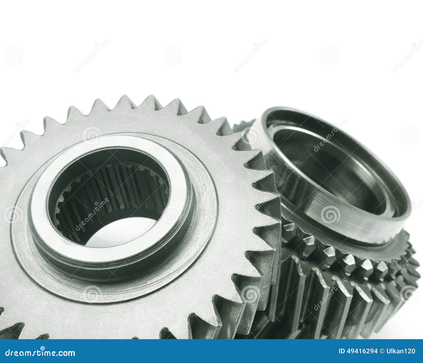 Real stainless steel gears stock photo. Image of cogs 49416294