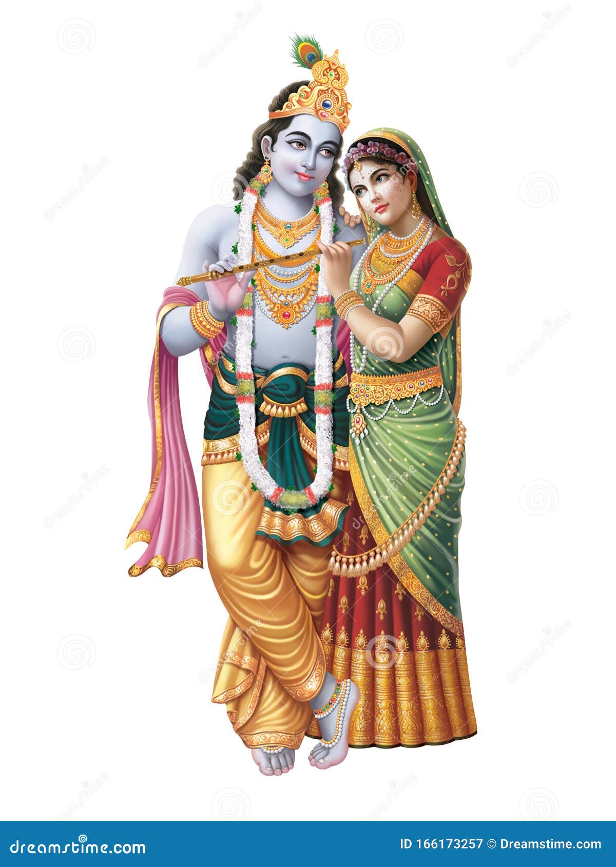 Radha Krishna Playing Holi Cartoon Vector 50612729