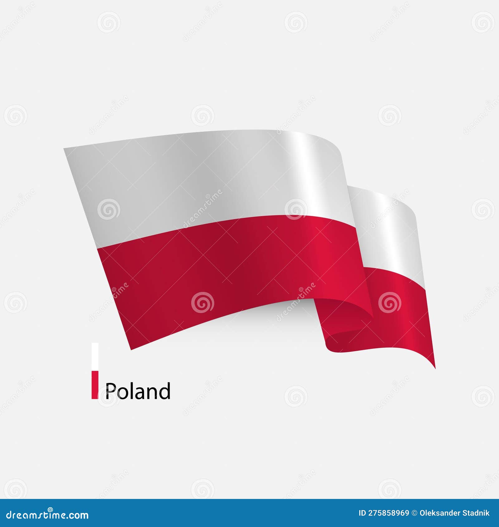 realisitc  flag of poland