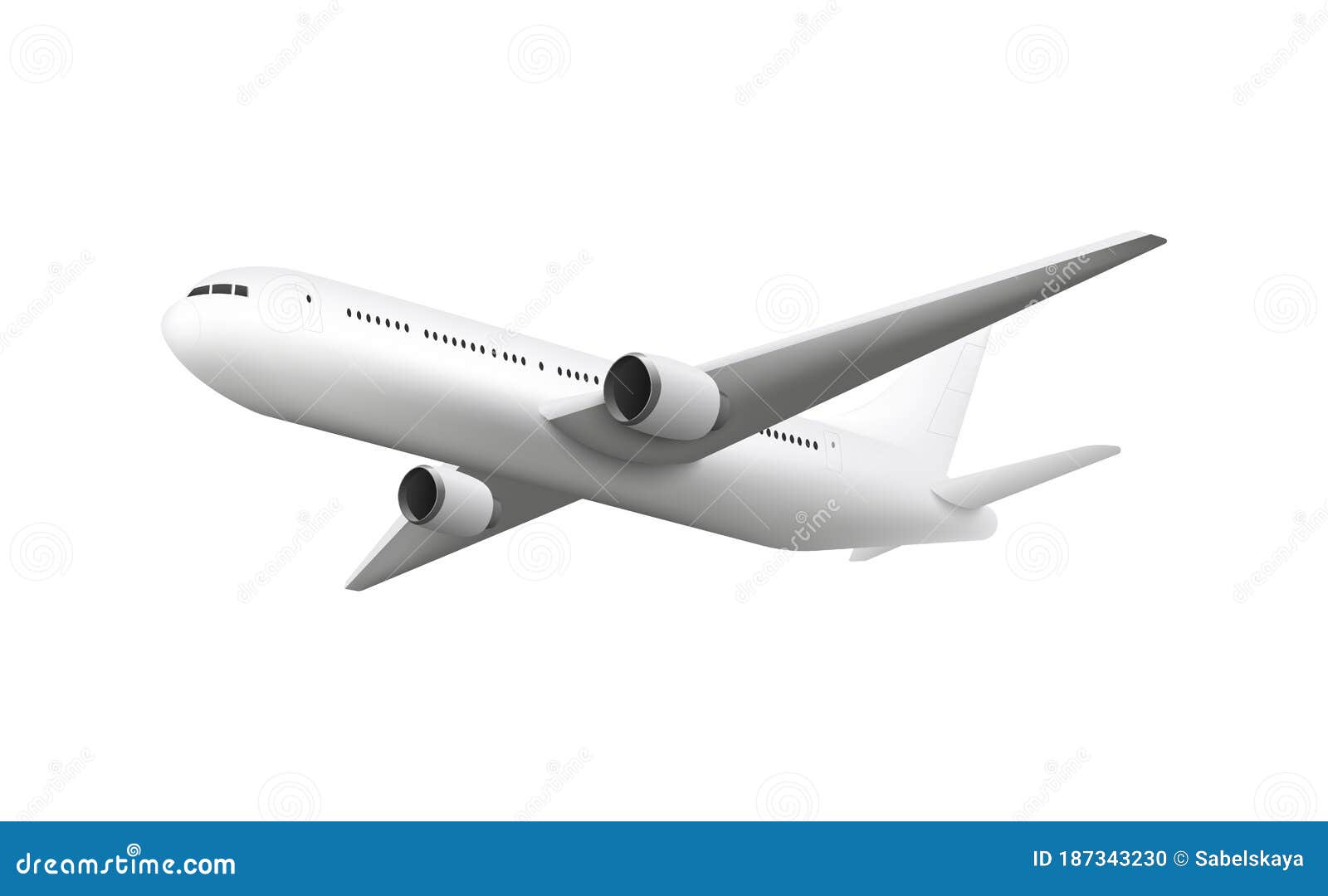Download Realistic Airplane Flying Overhead Jet Aircraft Mockup With Blank Fuselage Stock Vector Illustration Of Tourism Mockup 187343230