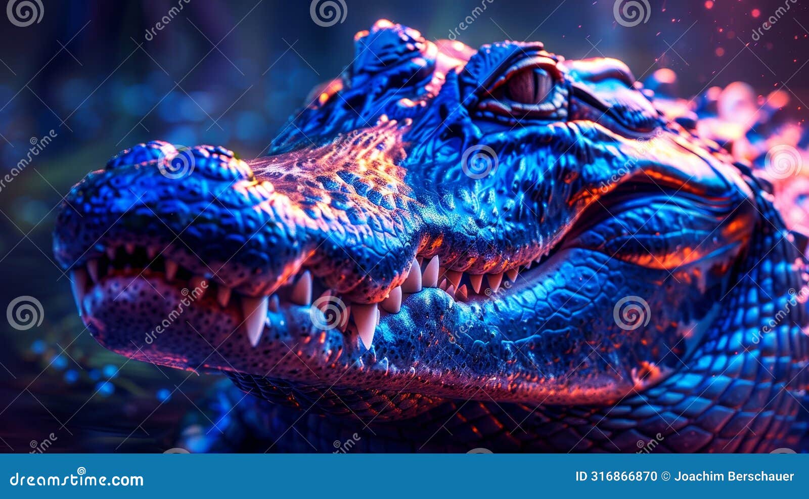 realistic alligator close up in ashraful arefin style, vivid colors, powerful predator