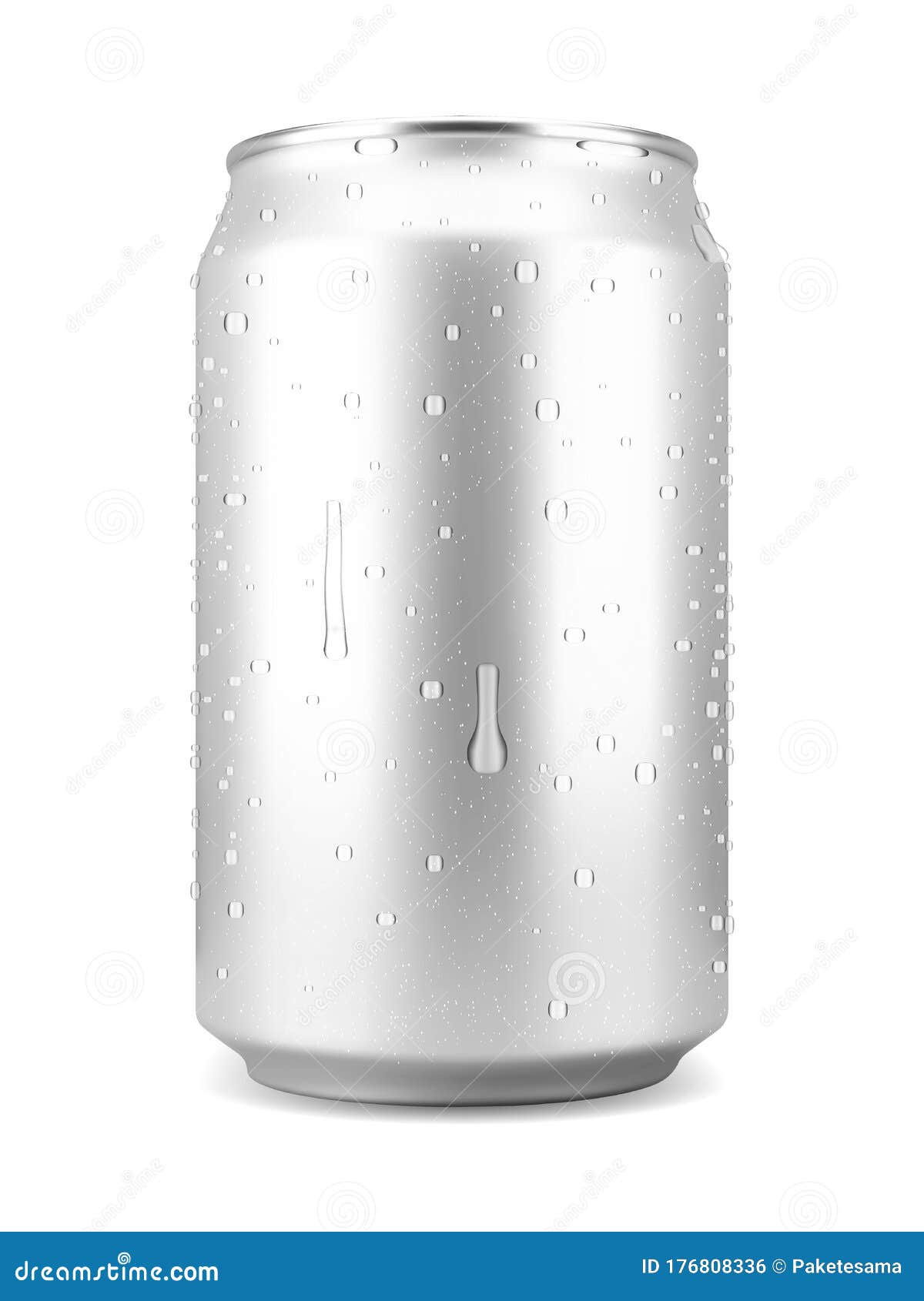 Realistic Aluminum Soft Drink or Beer Can with Water Drops Stock ...