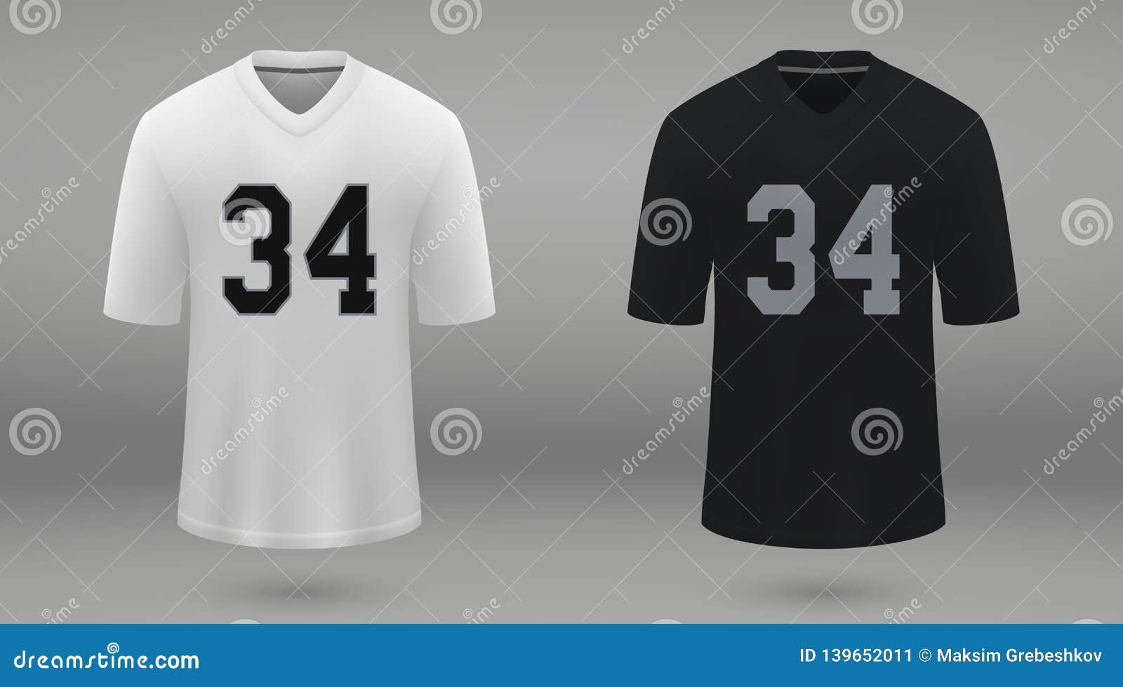 Realistic American Football Jersey Stock Illustration - Illustration of  player, graphic: 139652011