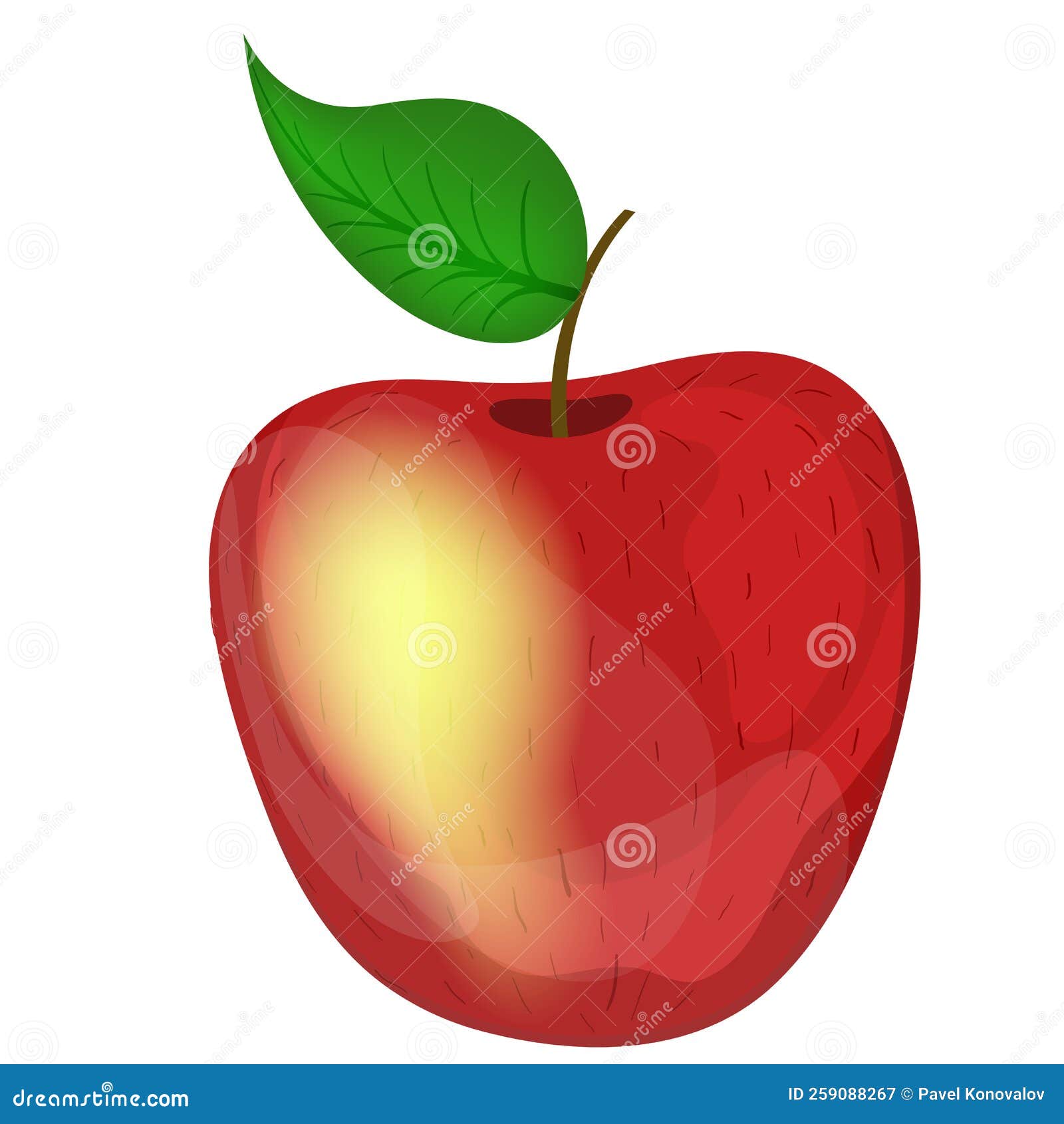 Realistic Apple stock illustration. Illustration of purity - 259088267